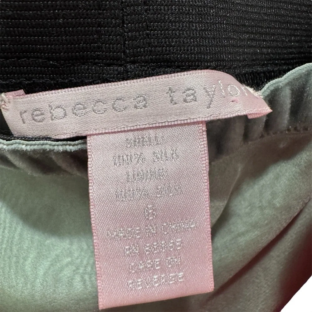 Rebecca Taylor Tulle Silk Tiered Maxi Skirt Y2K Fairy Cottagecore Green Sz 6 (L)